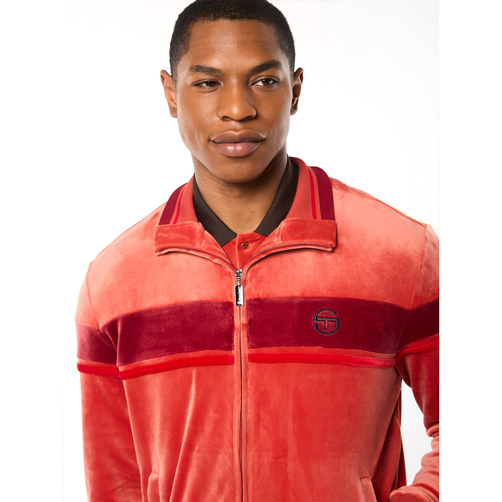 Sergio Tacchini Damarindo Velour Track Jacket - Hot Sauce