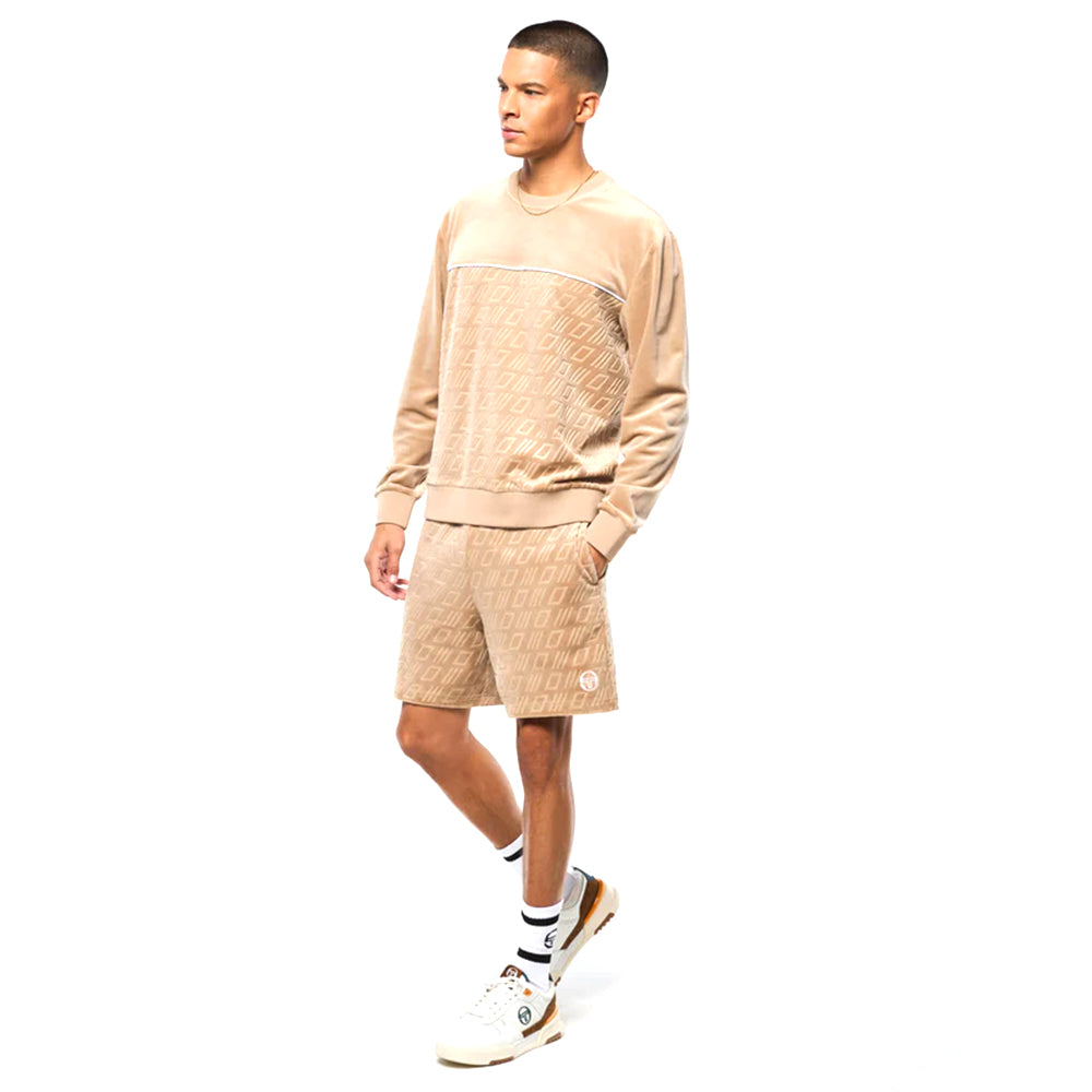 Sergio Tacchini Bandiera Debossed Velour Crewneck | Humus