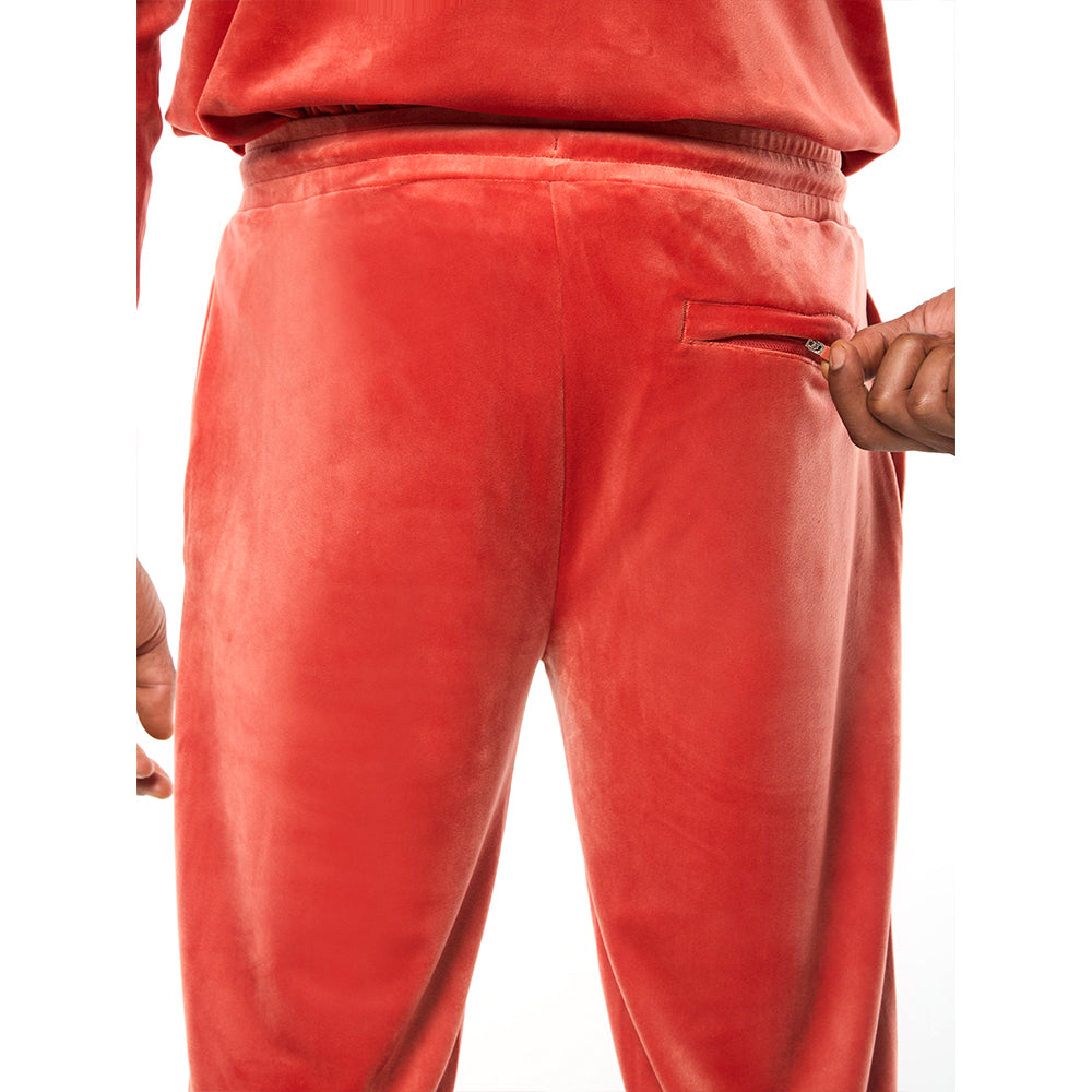 Sergio Tacchini Damarindo Velour Track Pant - Hot Sauce