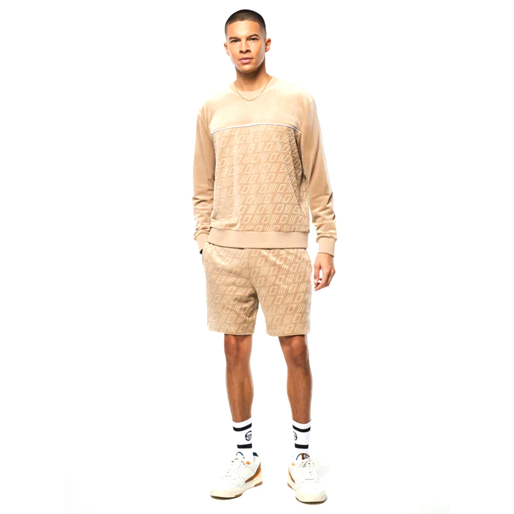Sergio Tacchini Bandiera Debossed Velour Crewneck | Humus