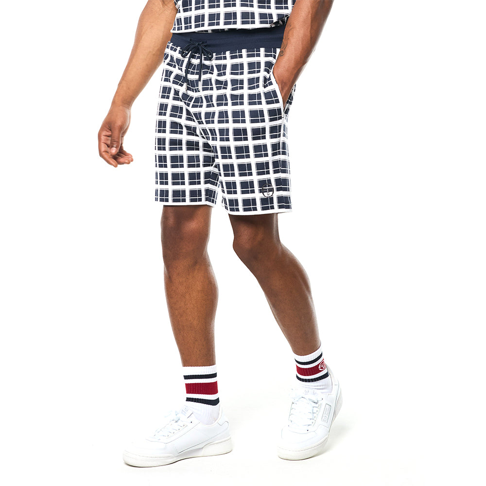 Sergio Tacchini Damarindo Check Short - Maritime Blue
