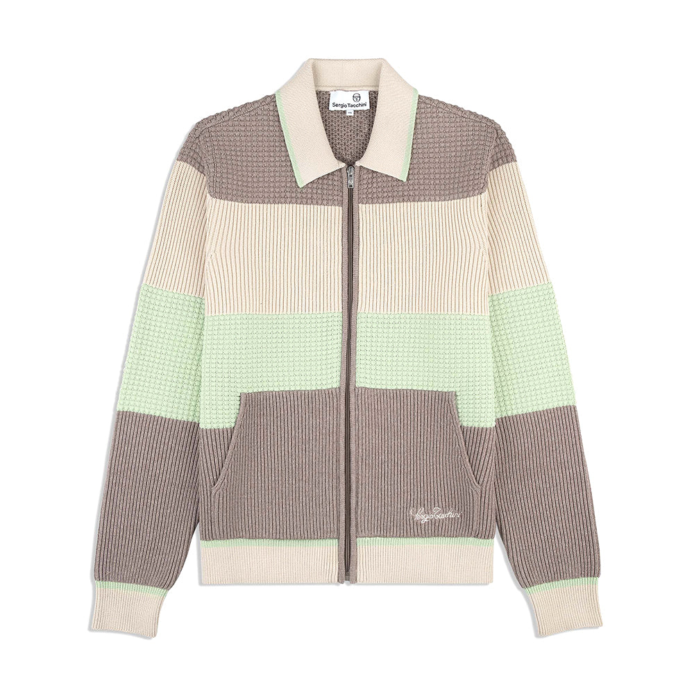 Sergio Tacchini Enzo Striped Track Jacket - Taupe Grey