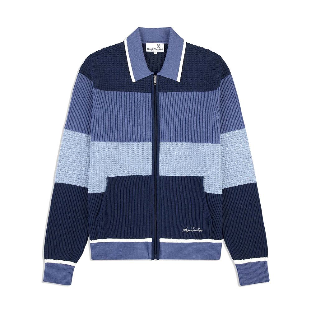 Sergio Tacchini Enzo Striped Track Jacket - Faded Denim
