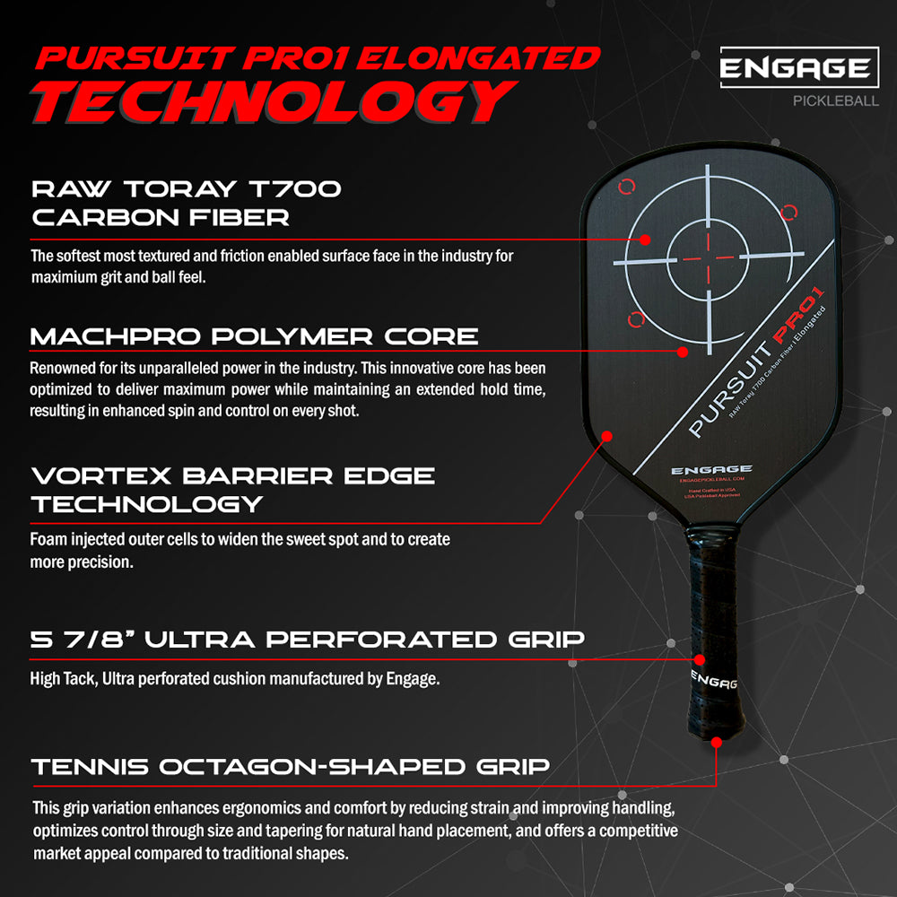 Engage Pickleball Pursuit Pro1 | 6.0 Elongated Power Series