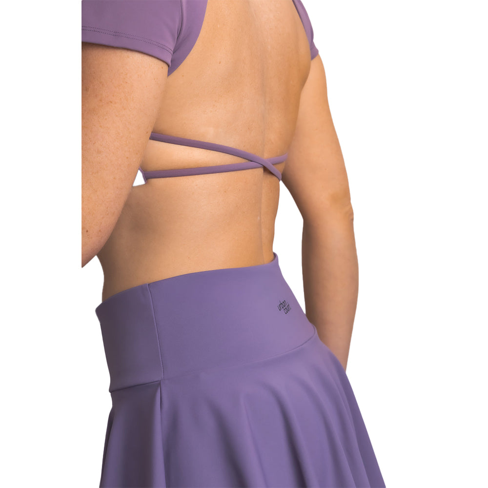 Urban Court - Purple Open-back Performance Crop Top