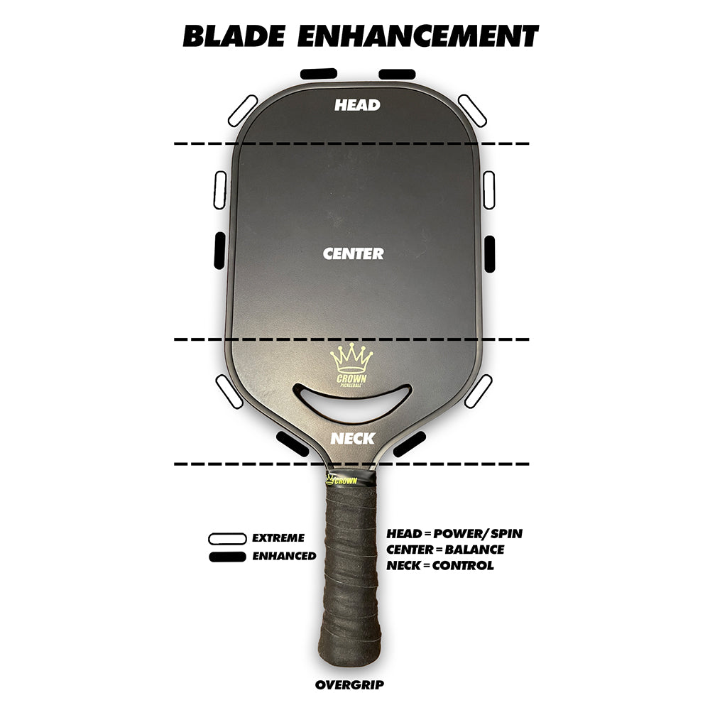CROWN PICKLEBALL - Carbon Blade 14 V2 (BLACK)