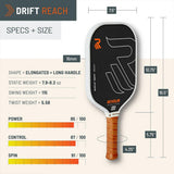 Revolin Sports Pickleball Drift Reach Pickleball Paddle