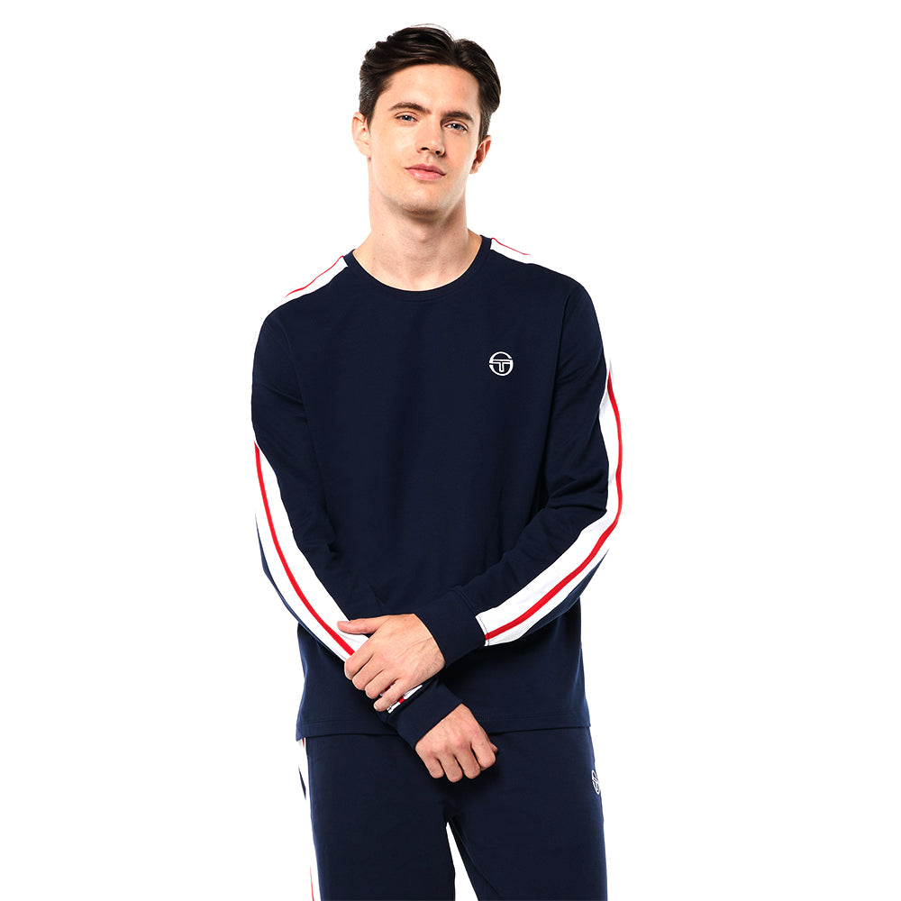 Sergio Tacchini Macchina Long Sleeve T - Shirt - Maritime Blue