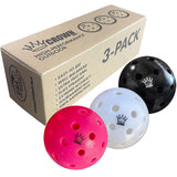 CROWN PICKLEBALL - High-Performance NEAPOLITAN OUTDOOR Pickleballs (3-PACK PINK, COCONUT, BLACKBERRY)