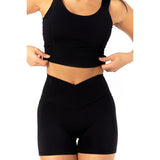 Astoria LIVE LUXE Crossed Sports Crop - Black