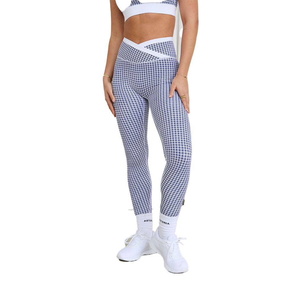 Astoria LUXE BALANCE Crossover Legging - Blue Lattice