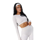 Astoria LUXE BALANCE Staple Sleeved Crop - Beige Gingham