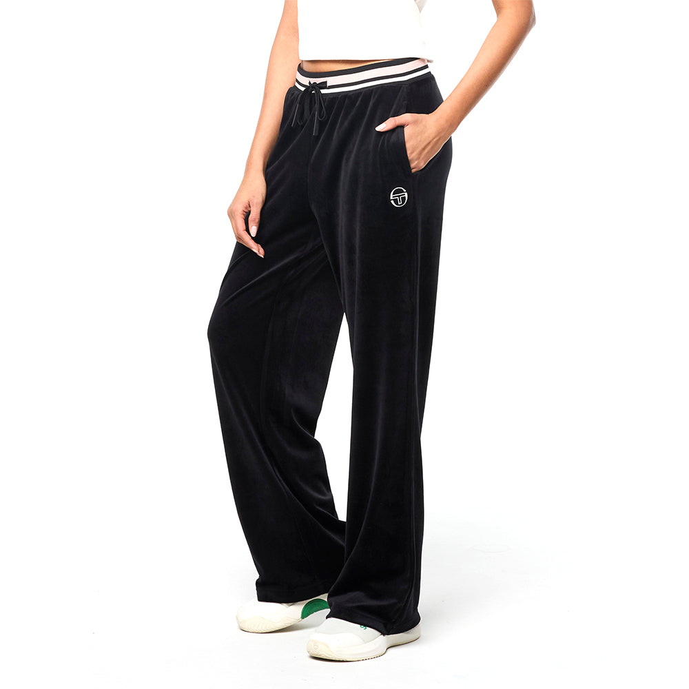 Sergio Tacchini Adele Velour Track Pant - Black Beauty