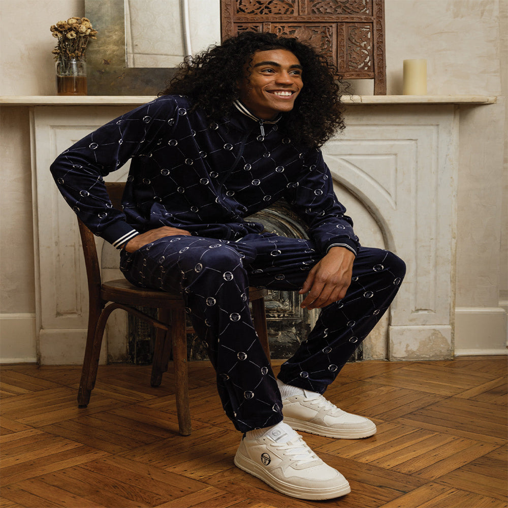 Sergio Tacchini Cosimo Velour Track Pant - Maritime Blue