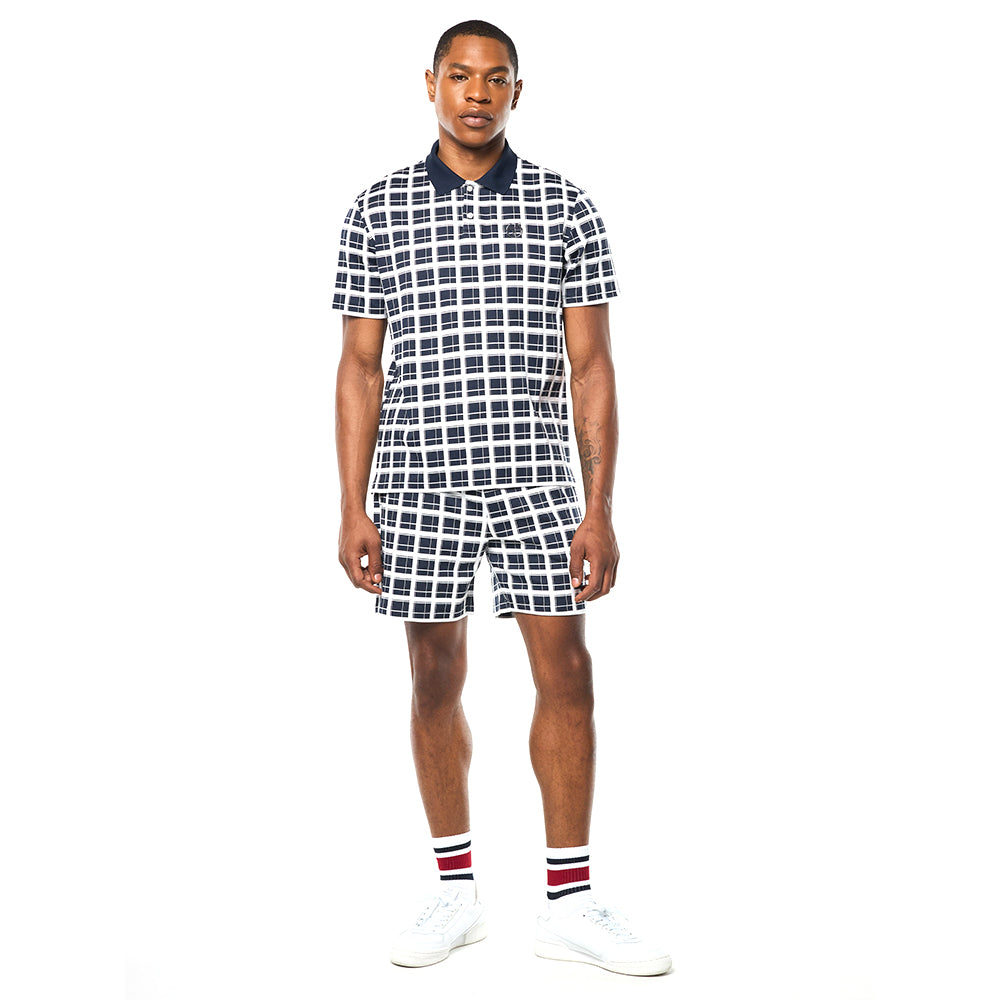 Sergio Tacchini Damarindo Check Polo - Maritime Blue