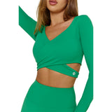 Astoria BALANCE Crossover Sleeve Crop - Palm Green