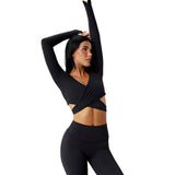 Astoria BALANCE Crossover Sleeve Crop - Black