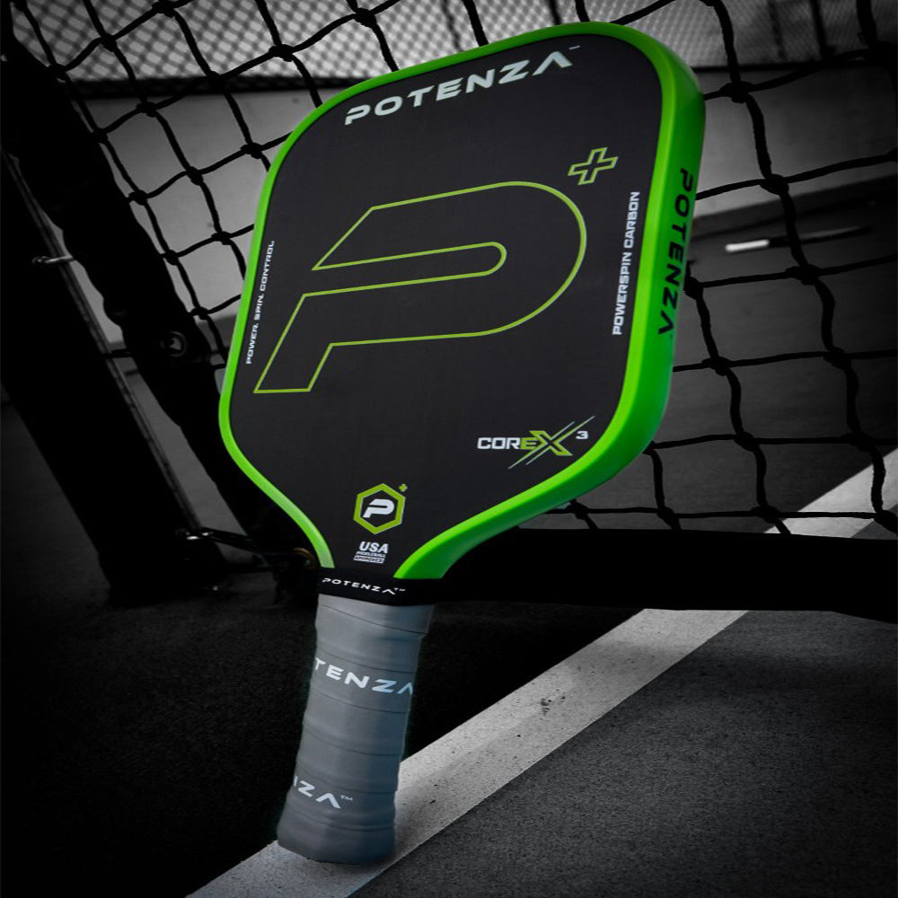 Potenza Pickleball P+ PowerSpin Carbon COREx3 Pickleball Paddle | Neon Green