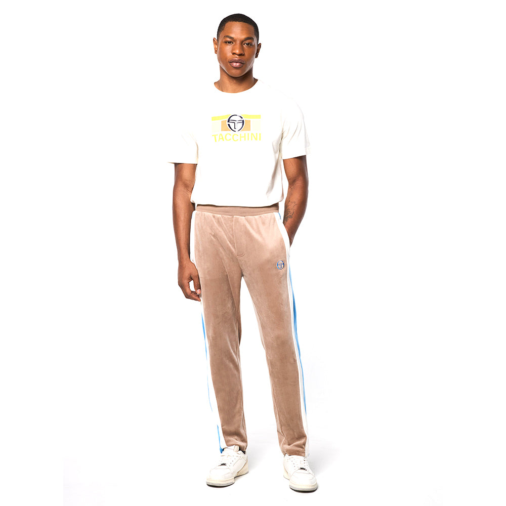 Sergio Tacchini Lazaro Velour Track Pant - Taupe Grey