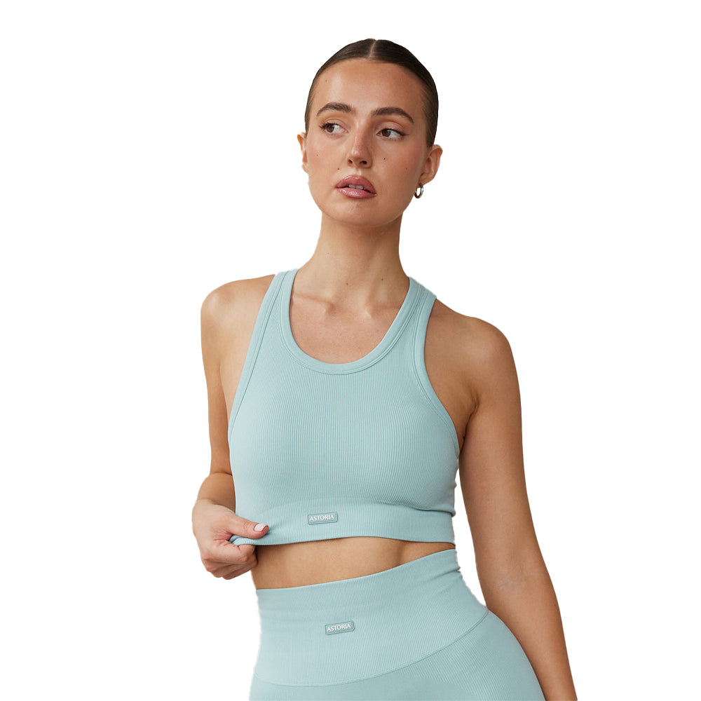Astoria CONTOUR Ribbed Seamless Sports Crop - Seafoam