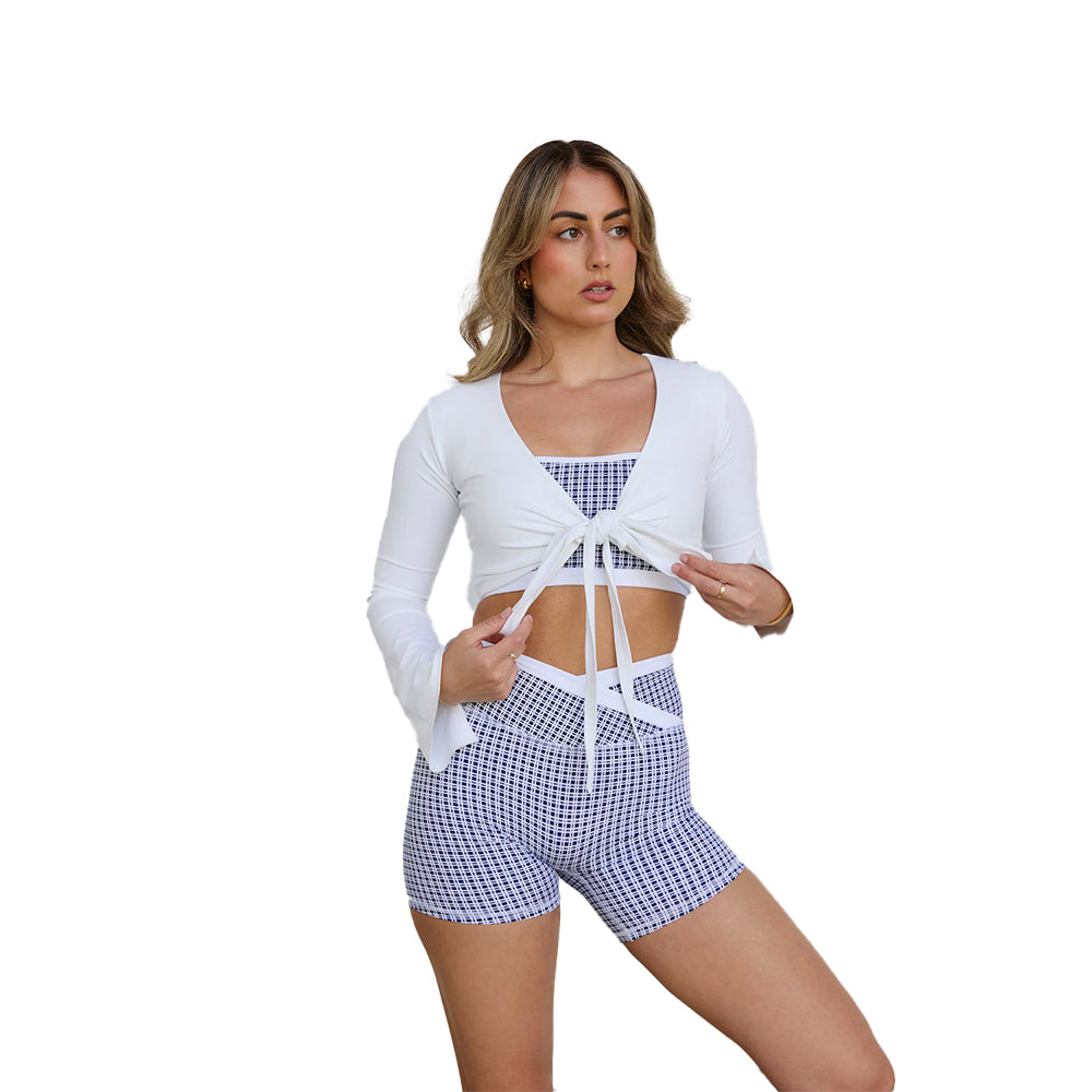 Astoria LIVE LUXE Wrap Sleeved Crop - White