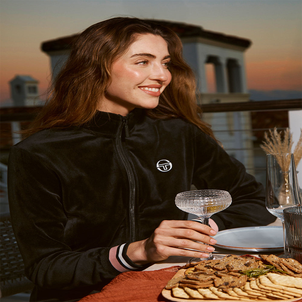 Sergio Tacchini Adele Velour Track Jacket - Black Beauty