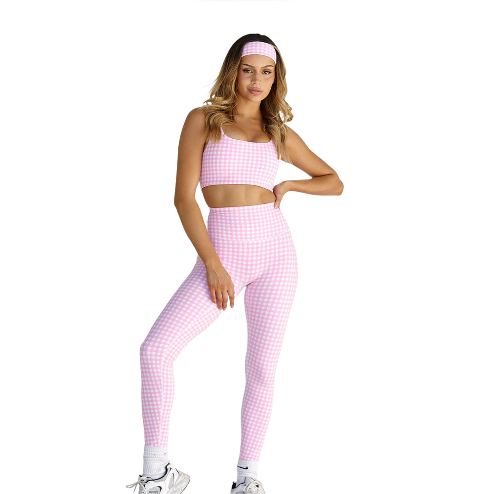 Astoria LUXE BALANCE Full Length Legging - Pink Gingham