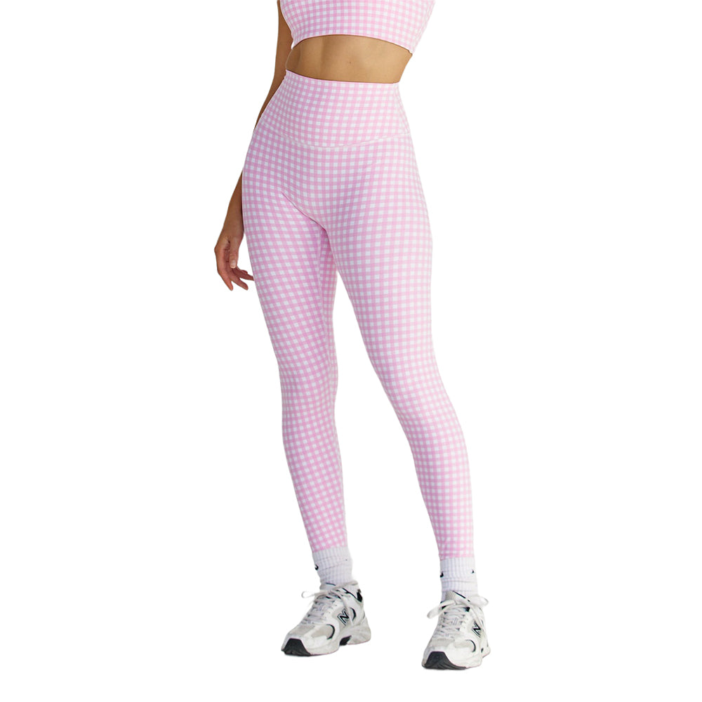 Astoria LUXE BALANCE Full Length Legging - Pink Gingham