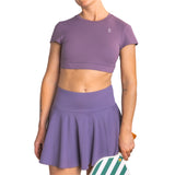 Urban Court - Purple Open-back Performance Crop Top
