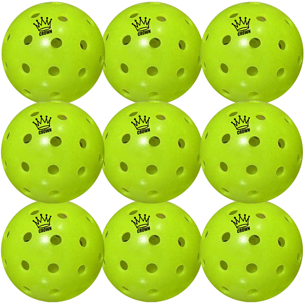 CROWN PICKLEBALL - High-Performance OUTDOOR Pickleballs (3-PACK LIME)