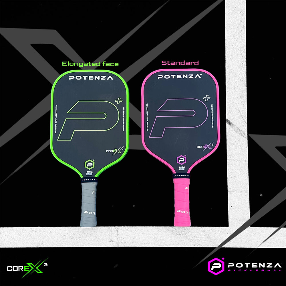Potenza Pickleball P+ PowerSpin Carbon COREx3 | Neon Pink | Elongated Face