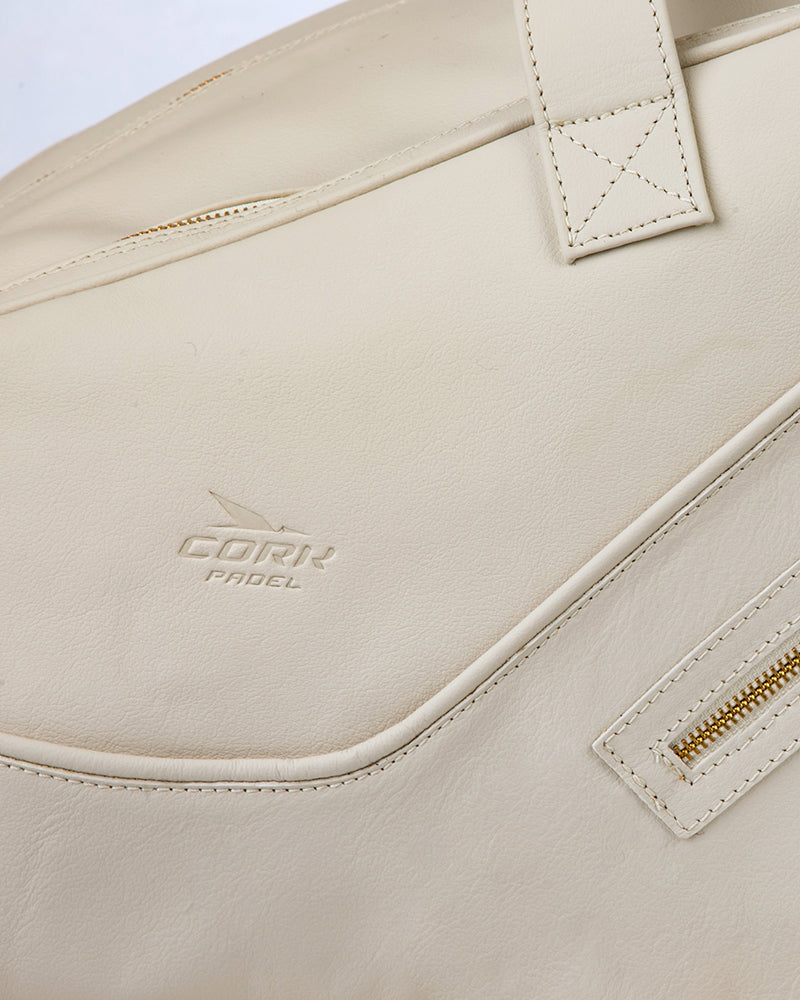 Cork Padel Leather Thermobag White