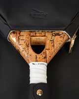 Cork Padel Vintage Leather Handbag Black/Gold