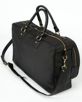 Cork Padel Vintage Leather Handbag Black/Gold