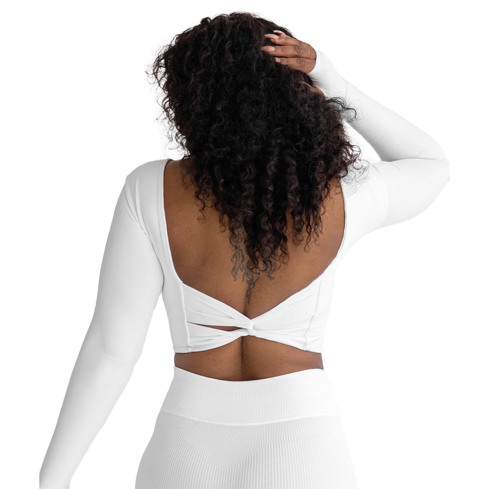 Astoria LIVE LUXE Crossed Sleeve Crop - White