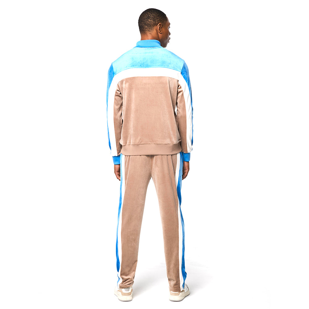 Sergio Tacchini Lazaro Velour Track Jacket - Taupe Grey