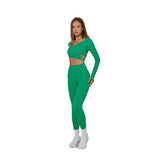 Astoria BALANCE Crossover Sleeve Crop - Palm Green