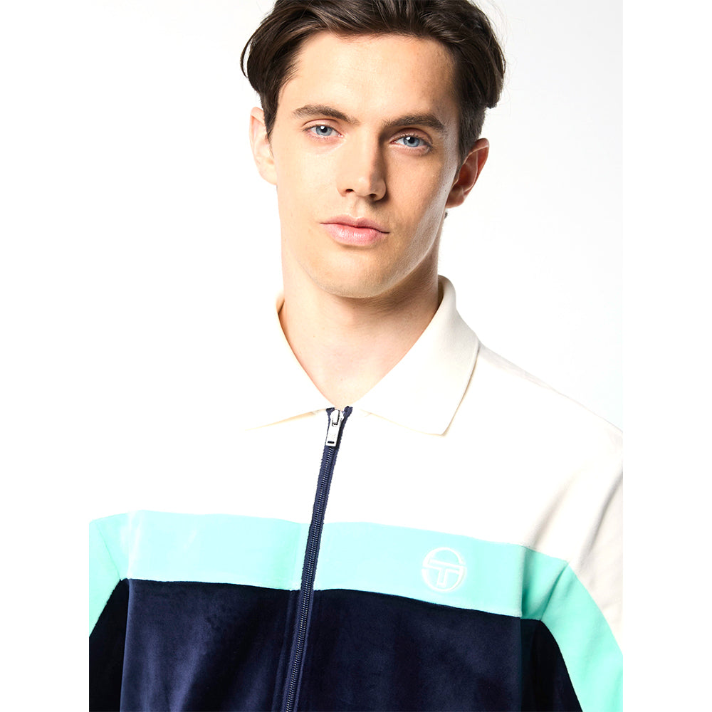 Sergio Tacchini Lazaro Velour Track Jacket - Maritime Blue