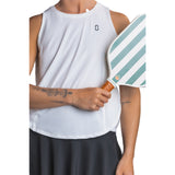 Urban Court - White Cross-back Performance Tank