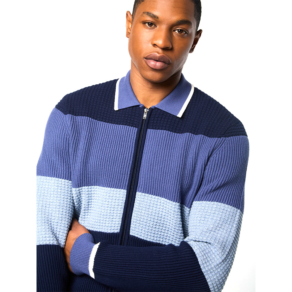 Sergio Tacchini Enzo Striped Track Jacket - Faded Denim