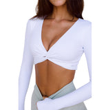Astoria LIVE LUXE Front Crossed Sleeve Crop - White
