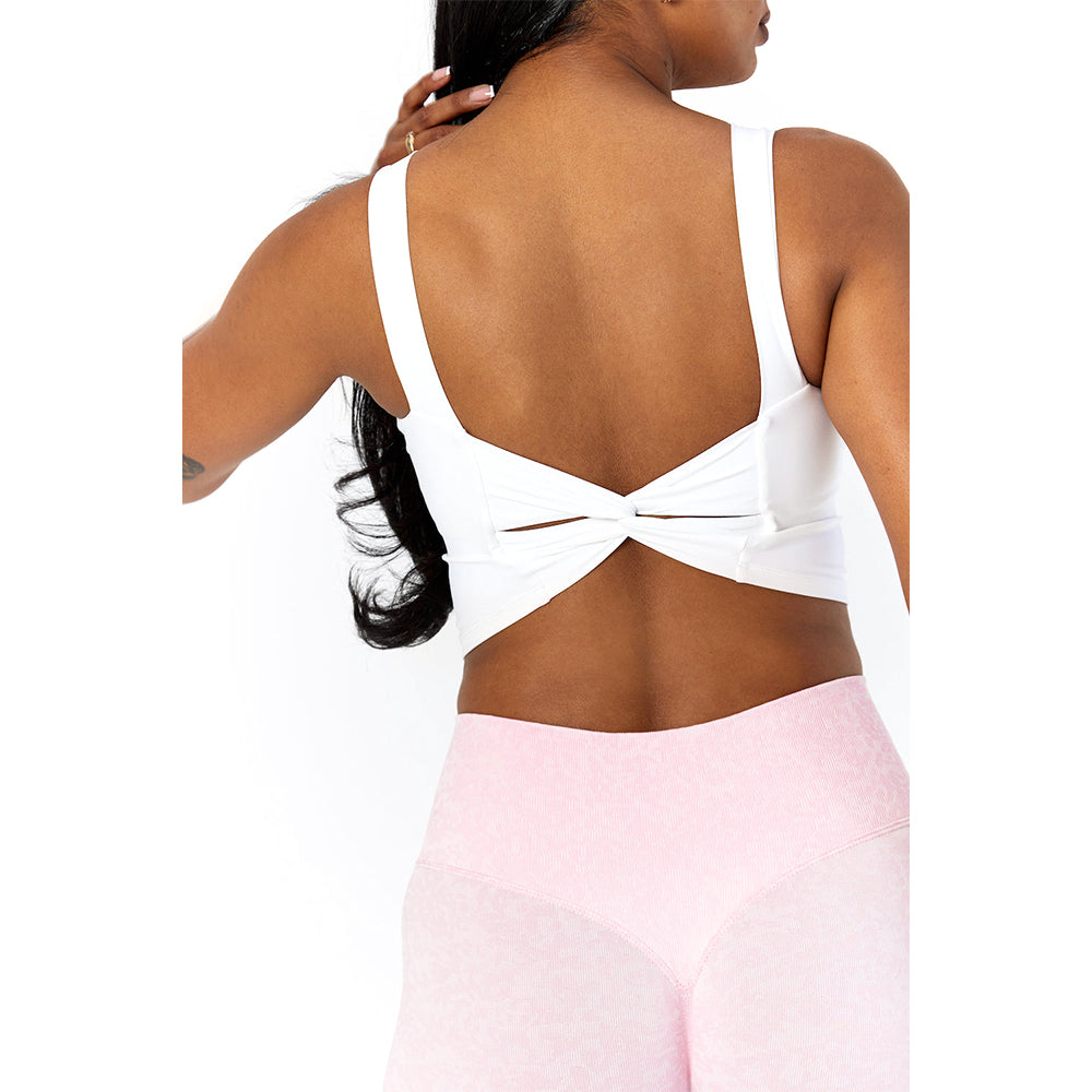 Astoria LIVE LUXE Crossed Sports Crop - White