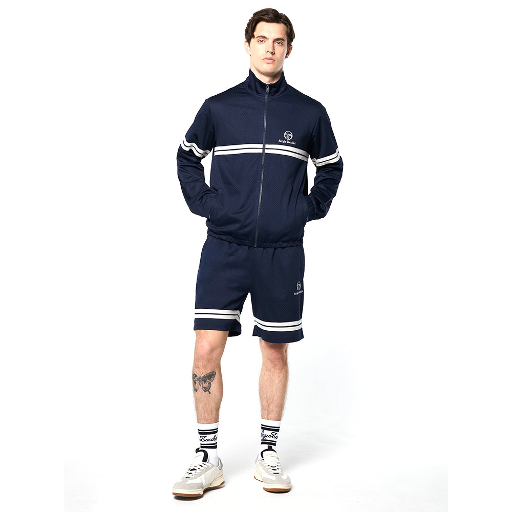 Sergio Tacchini Arturo Mesh Track Jacket - Maritime Blue/ Quiet Gray