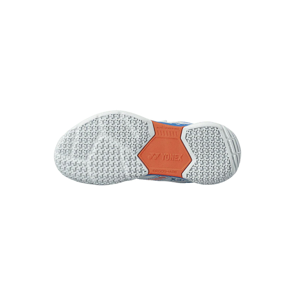 Yonex Badminton Shoe Power Cushion Strider Flow Belt Junior (White/Sky Blue)
