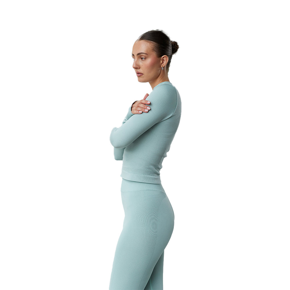 Astoria CONTOUR Ribbed Seamless Zip Up - Seafoam