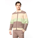 Sergio Tacchini Enzo Striped Track Jacket - Taupe Grey