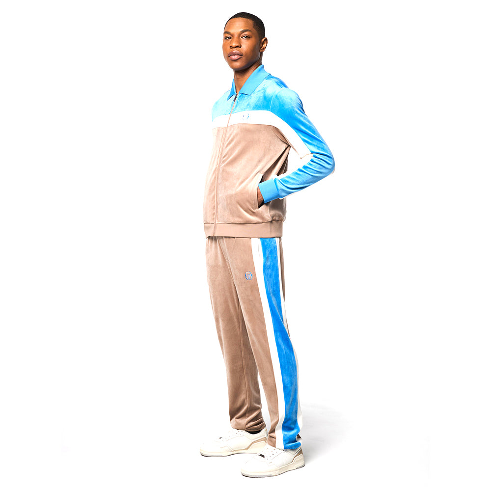 Sergio Tacchini Lazaro Velour Track Jacket - Taupe Grey