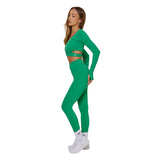 Astoria BALANCE Crossover Sleeve Crop - Palm Green
