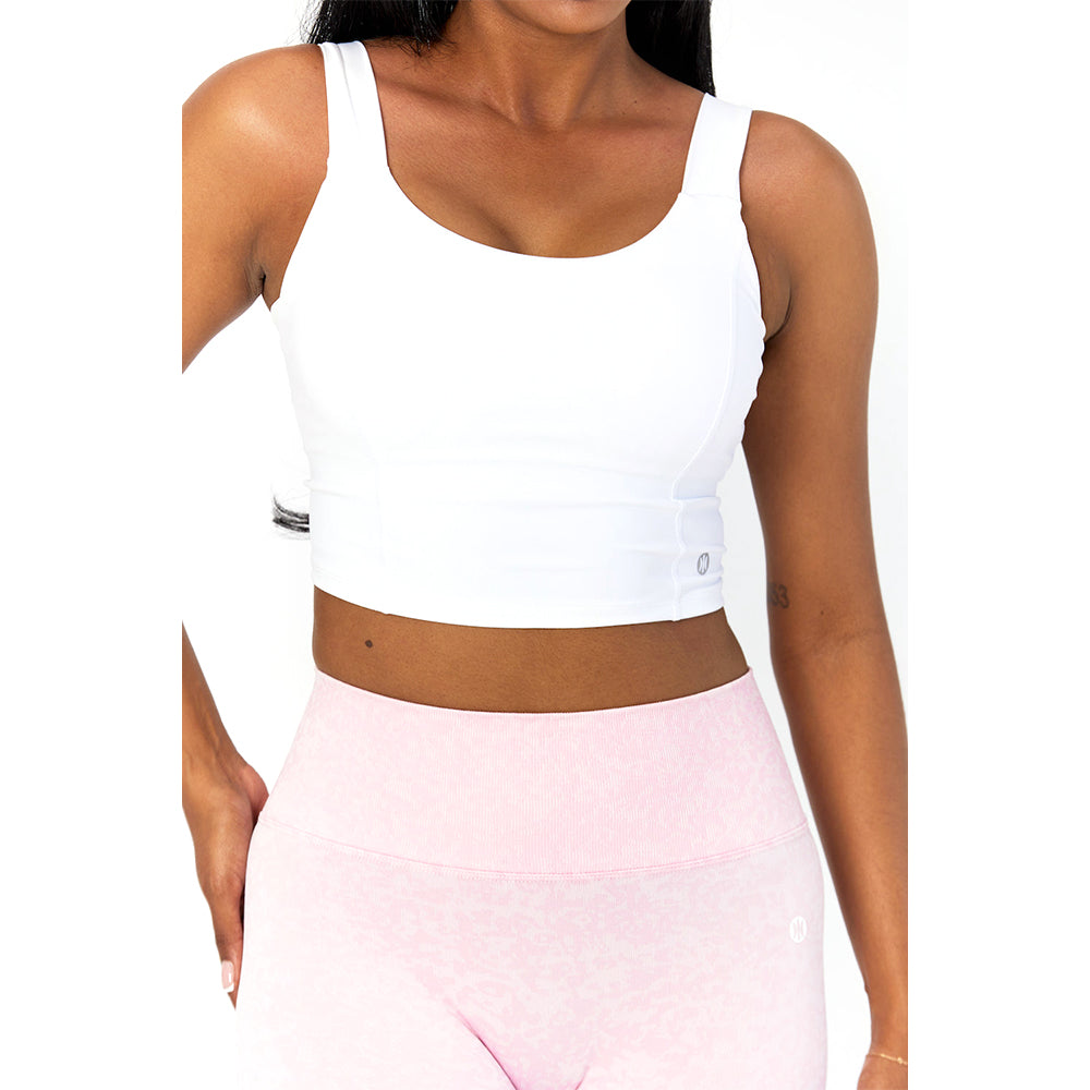 Astoria LIVE LUXE Crossed Sports Crop - White
