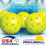 Franklin Sports X-40 Performance Outdoor Pickleball Balls - 3 Pack - Yellow